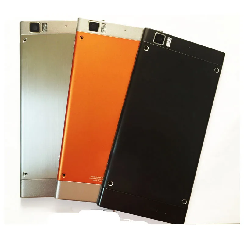 

Metal Battery Door Back Cover Housing Case For Lenovo K900 With Power Volume Button Key Replacement Orange Sliver Black Color