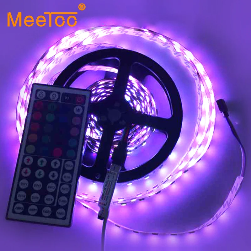 Новинка светодиодная лента 60LED / M 300LED Epistar СМД 5050 RGB DC12V не водонепроницаемая лента 44 кнопок IR пульт дистанционного управления гибкий свет 5 м / рулон