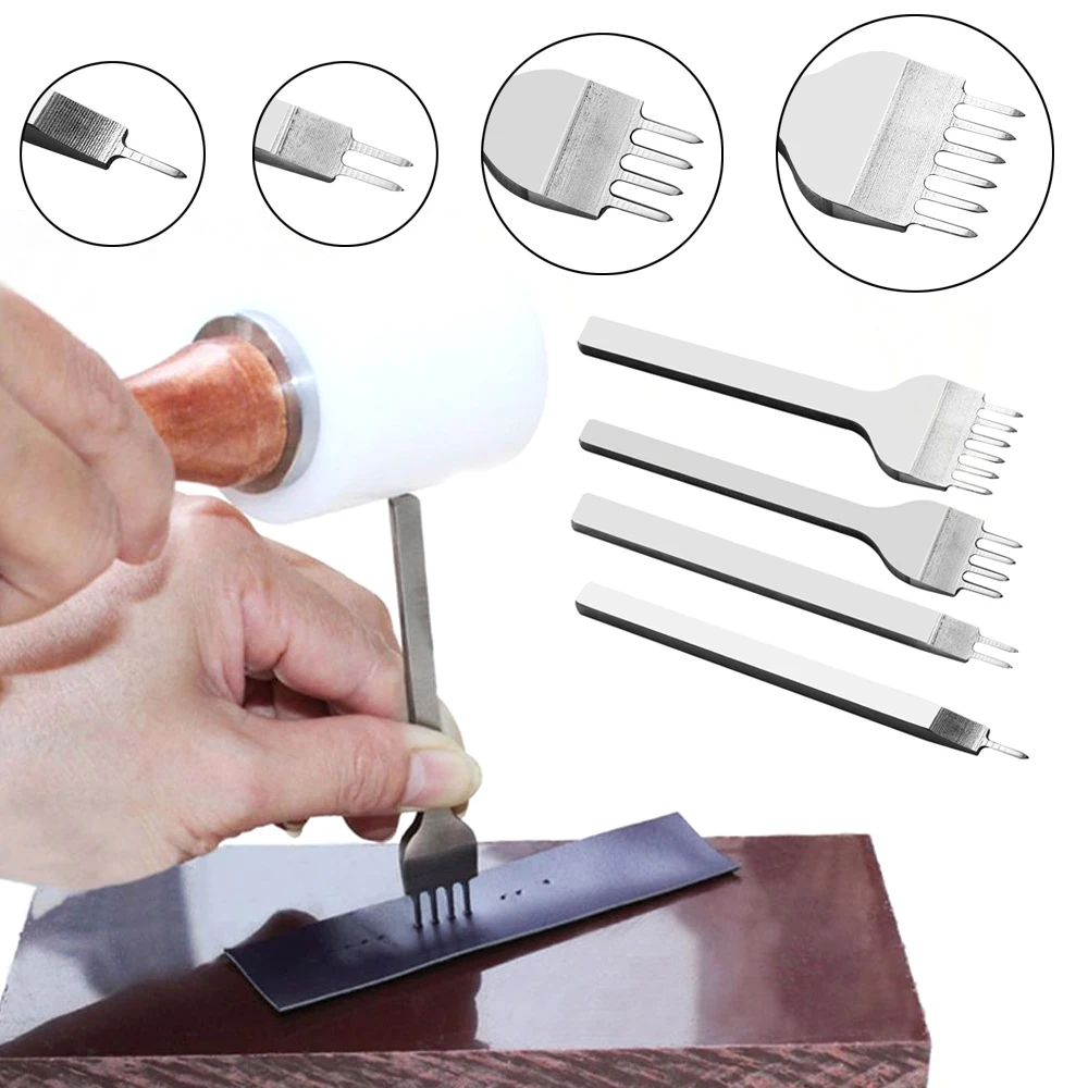 

1 Pcs 4mm Handmade Leather Craft Tool Punchers Sewing Puncher Practical Tool Needle Hole Punches Craft