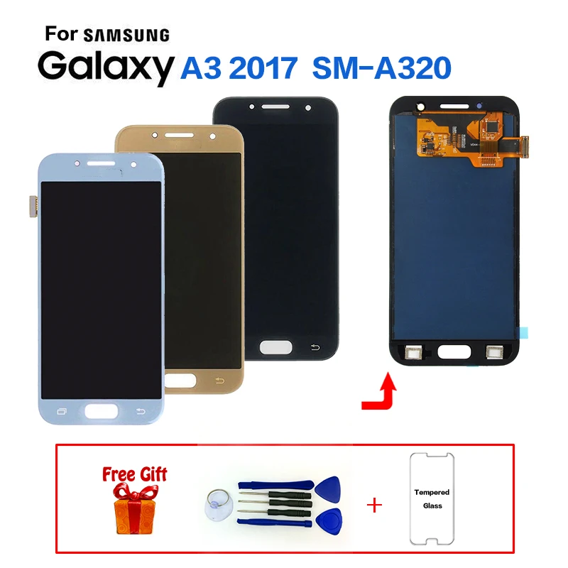 

Display For Samsung Galaxy A3 2017 A320 SM-A320F LCD Screen module for SAMSUNG A3 2017 A320FL A320Y display screen replacement
