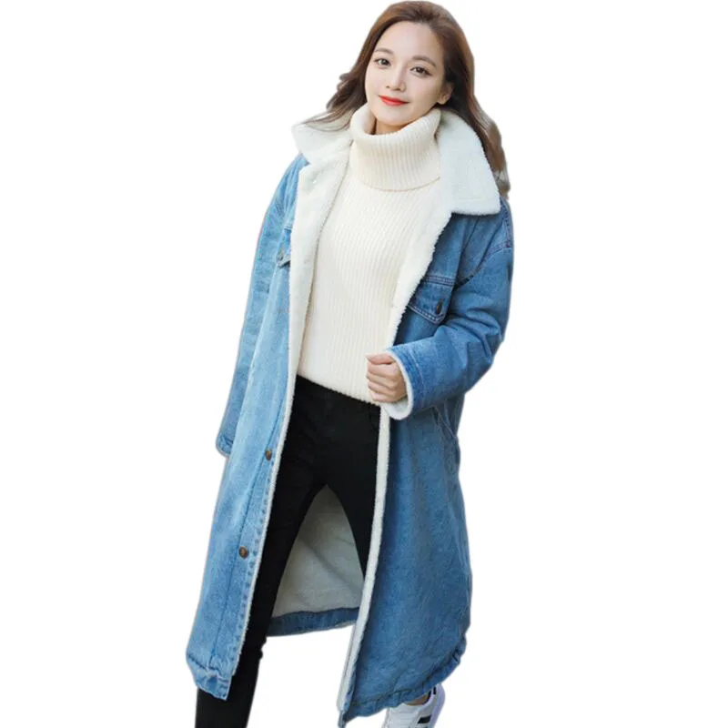 Warm winter denim jacket for Female 