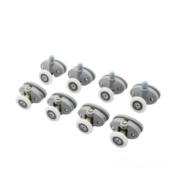 

4pcs/set Top and Bottom 23mm 25mm ABS Plastic Pulleys Wheel Sliding Bearing Door Rollers For Shower Casters Cabin Bathroom