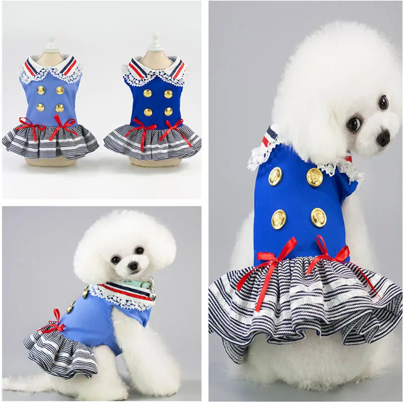 

100% cotton dog dress pet skirt dogs clothes fashion puppy princess Clothing part all seasons Chihuahua Teddy Bulldog new style