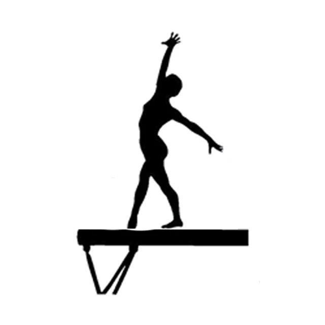 11 5cm 17 7cm interesting gymnast silhouette sports car sticker