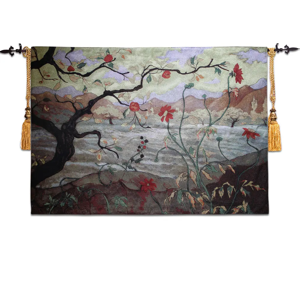 

Apple Tree 100% Cotton Wall Tapestry Belgium Art Wall Hanging Gobelin Moroccan Decor Decorative Wall Cloth Tapestries tapiz