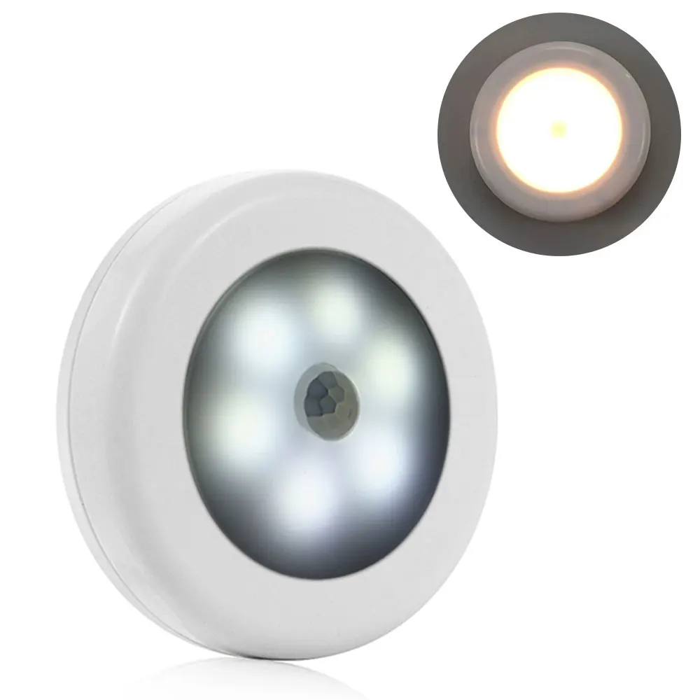 PIR сенсор ночное освещение палатки шкаф аварийный 6LED шкаф лампы креативная батарейка мощность автоматический