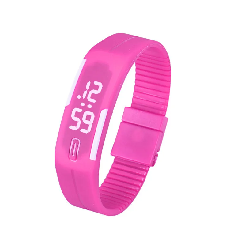 Самая популярная одежда! Новые мужские женские резиновые светодиодный часы Дата спортивный браслет цифровой наручные часы Прямая J18W30 HY - Цвет: 3