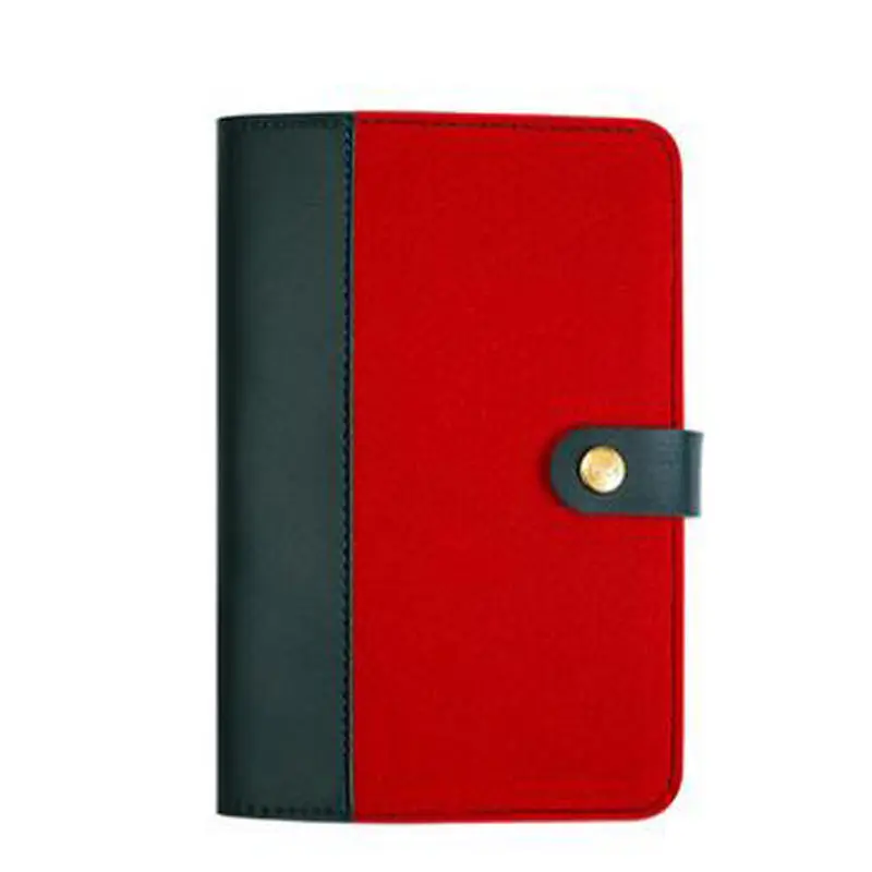 Yiwi блокнот-органайзер из искусственной кожи и войлока A6, винтажный Органайзер с застежкой-молнией внутри - Цвет: Red