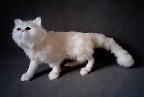 

simulation cute white cat 55x23cm model polyethylene&furscat model home decoration props ,model gift d421