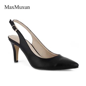 

Maxmuxun Women Shoes High Heel Pumps Black Silver Red Pointed Toe Sexy Dress Slingback Shoes Stiletto Sandals For Wedding Party