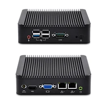 QOTOM Barebone мини-компьютер PC 2 * Ethernet Nano Mini-ITX J1900 Ubuntu, Linux Mini PC Dual LAN безвентиляторный промышленный Mini PC сервер