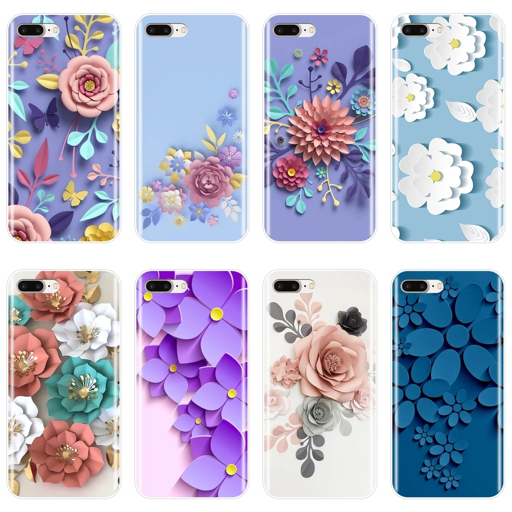 Мягкий чехол для телефона iPhone 6 S 7 8 X XR XS Max силиконовый чехол-накладка с розой