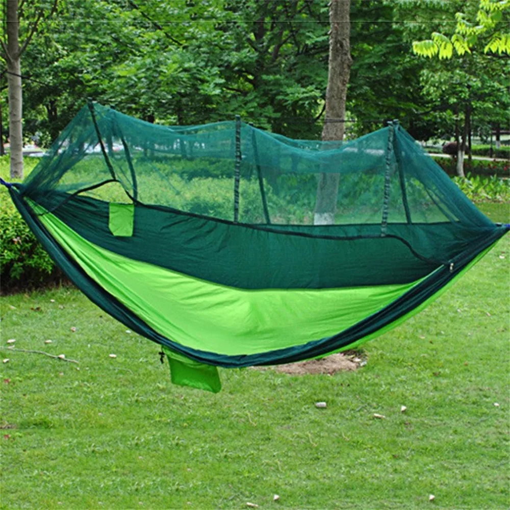 

2 Person Travel Outdoor Camping Tent Ultralight Hanging Hammock Bed With Mosquito Net Portable Parachute Cloth Hammock