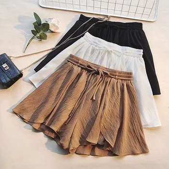 

Korean Style Woman Shorts Elastic High Waist Bandage Loose Short Pants Plus Size Short Feminino Pantalones Cortos De Las Mujeres