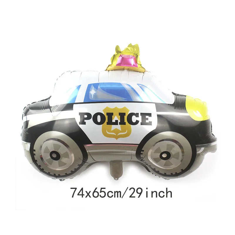 Большой размер мультфильм автомобиль пожарная машина школьный автобус воздушный шар Надувное свадебное украшение игрушки дети с днем рождения воздушные шары - Цвет: L police car