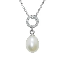 Пресноводный жемчуг подвеска гарантированное Твердое Серебро 925 пробы с натуральным жемчугом 10 шт./партия 40868