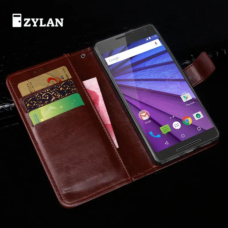 

ZYLAN Wallet Flip Leather Case Cover For Motorola Moto G3 Cell Phone Cover For Motorola Moto G 3rd Gen Back Case & GIFT