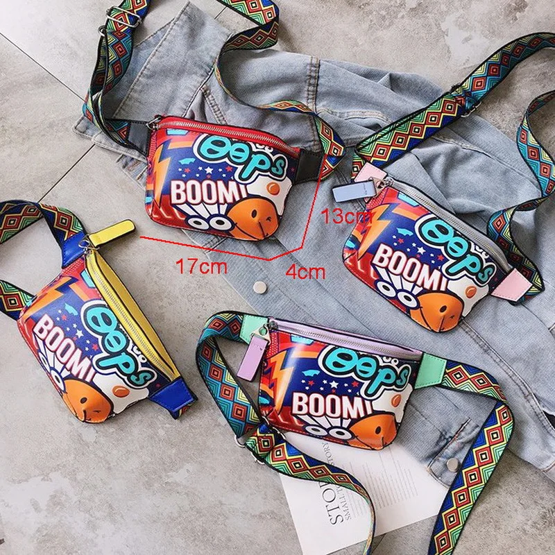 Diinovivo Fanny Pack Waist Bag Women Personality Belt Bags Leather Graffiti Chest Handbag With Colorful Shoulder Belt Whdv0512 Waist Packs Aliexpress