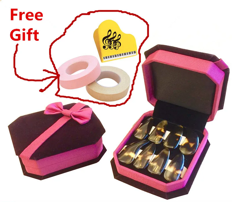 

Professional 8pcs Guzheng Nail Set with Gift Box Chinese Zither A Box of Eight Guzheng Accessories Guzheng Practice Nail S M L