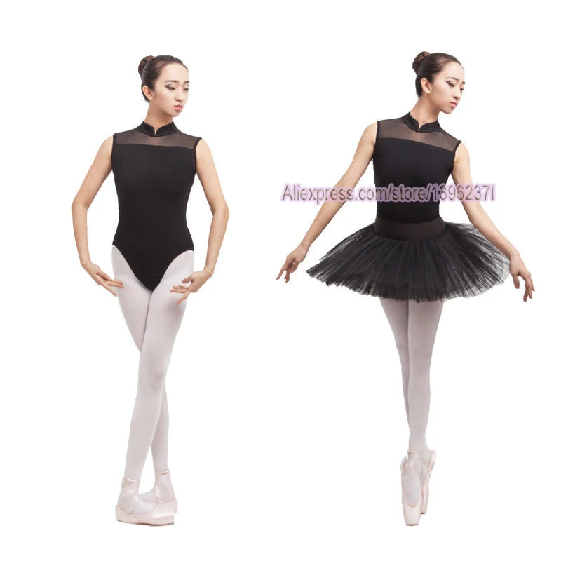Балетное трико для женщин Ne'w черный цвет эластичный тренировочный танцевальный костюм для взрослых высокое качество трико для гимнастики балета