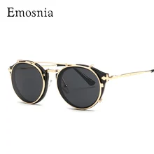 Emosnia, стимпанк Солнцезащитные очки, для женщин и мужчин, очки, Ретро стиль, фирменный дизайн, флип, солнцезащитные очки, высокое качество, Круглые, унисекс, Oculos