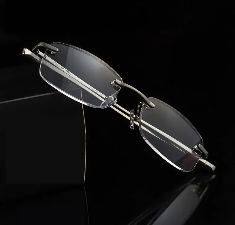 Очки для чтения без оправы из алюминиевого сплава для женщин и мужчин старше HD линзы из смолы очки для пресбиопии Gafas De Lectura reader