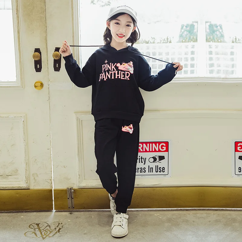 

Kids Clothes Set Teenagers Baby Girl Fall Clothes 2018 New Sports Suit Hooded Sweatshirt + Pant Girl Boutique Outfit Sets 14 15