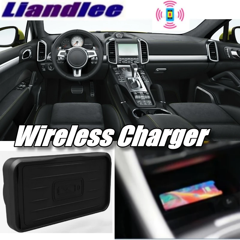 Liandlee Wireless Car Phone Charg er Armrest Storage Compartment Fast qi Charging For Porsche Cayenne 92A E2 2010