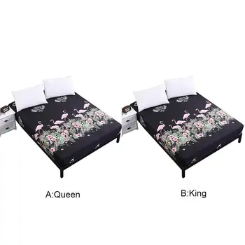 

New Creative Flamingo Printing Waterproof Mattress 360 Degree Full Elastic Protective Cover Waterproof Anti-mite Allergy