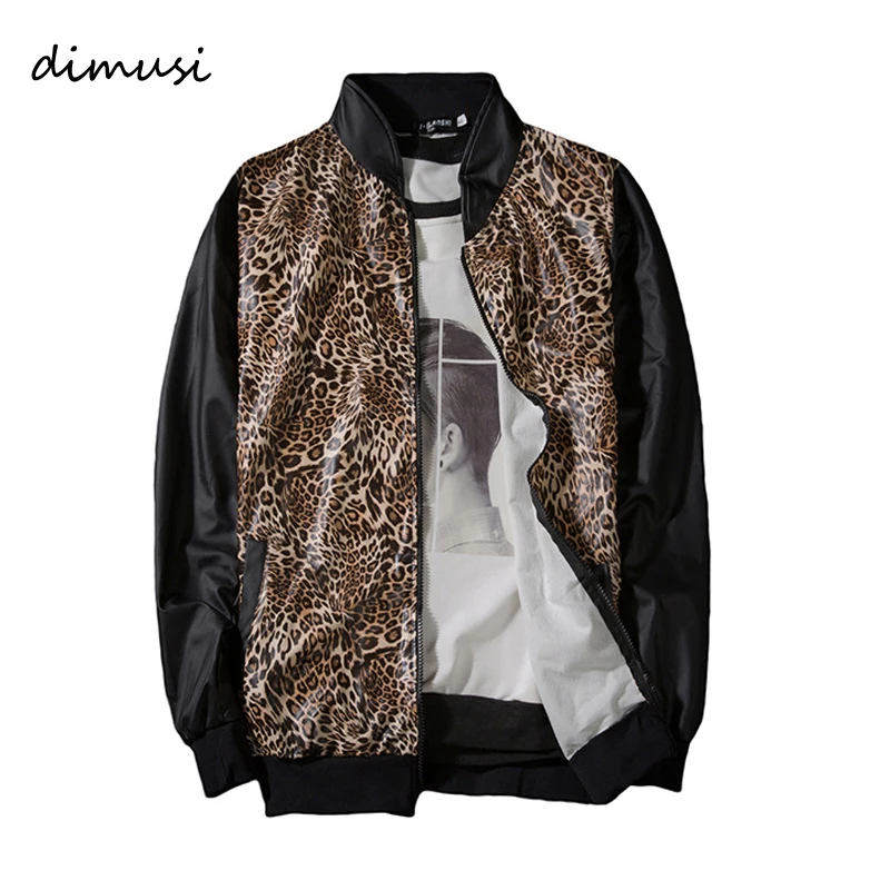 DIMUSI Men Jackets Fashion Hip Hop Streetwear Leopard Coats Mens Casual Camouflage Outwear Tracksuit Brand Clothing,YA730