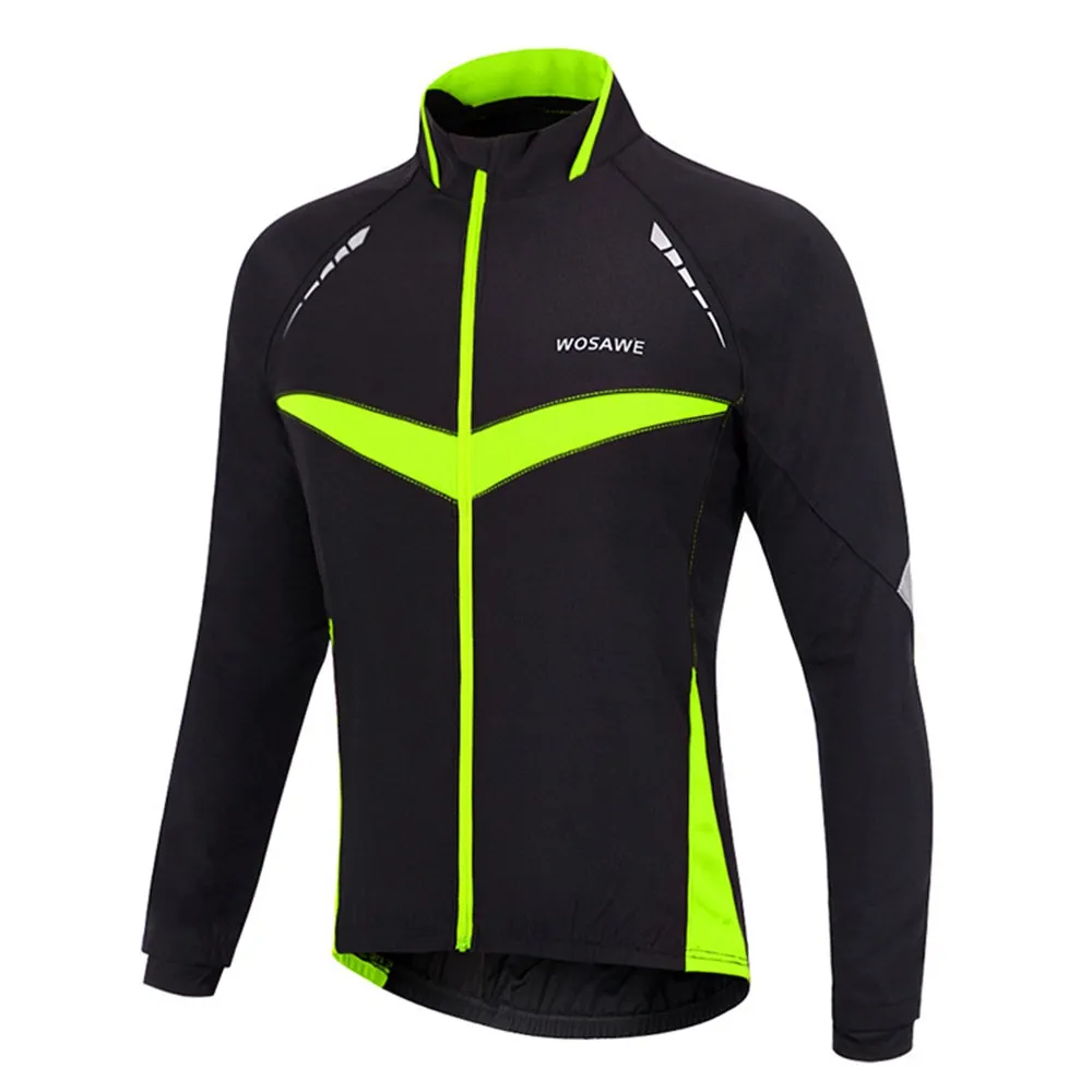 WOSAWE зима осень ветрозащитная велосипедная куртка с длинным рукавом велосипедная Джерси одежда светоотражающие куртки для бега