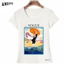 VOGUE Vintage 1919 revista abstracta impresión camiseta moda mujer camiseta chica Casual Camisetas Mujer blanco Tops Hip Hop manga corta