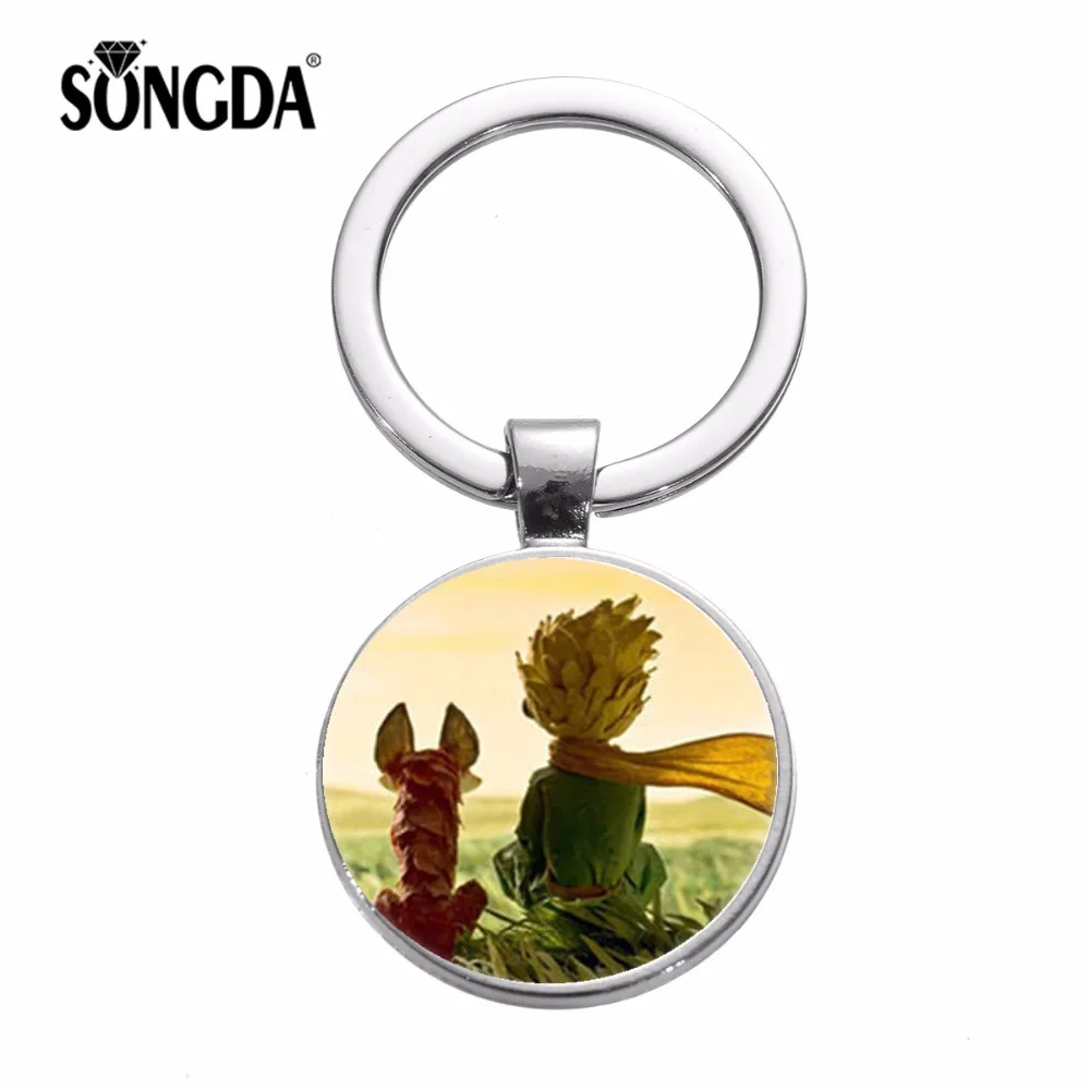 

SONGDA The Little Prince Classic Keychain Glass Dome Photo Key Rings Jewelry Accessories Gift Literature Enthusiasts Collections