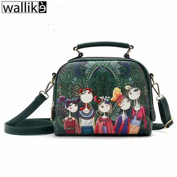 

Wallike Small Flap Messenger Bag Women PU Bags Forest Designer Leather Handbag Ladies Cross Body Bag Sac A Main Femme De Marque