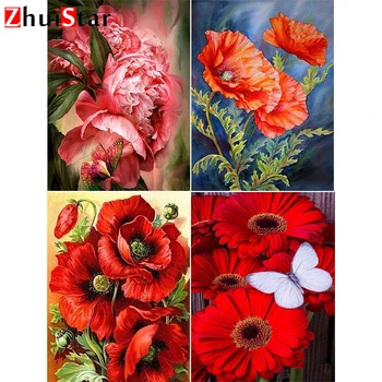 

5d diamond painting full square / round diamond embroidery red rose diamond diy mosaic home decoration drop shipping