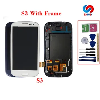 

i9300 LCD For Samsung Galaxy S3 i9300i LCD Touch Screenwith Frame i9301 i9308i i9301i LCD Display Digitizer Assembly Parts