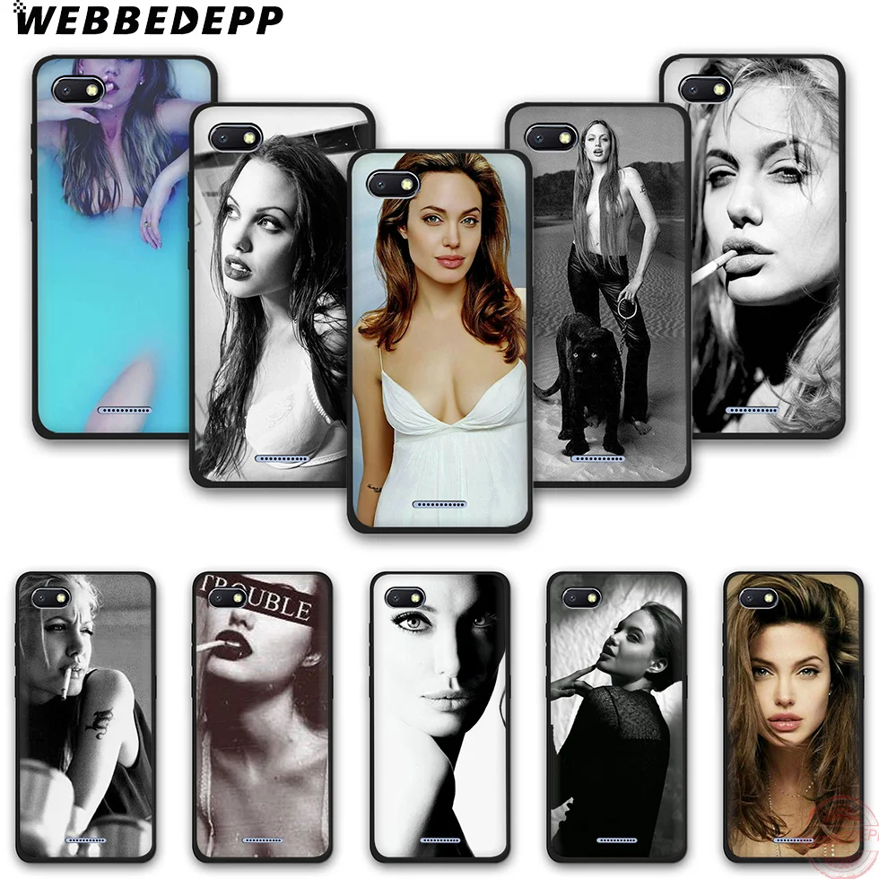WEBBEDEPP Angelina Jolie TPU Phone Case for Redmi Note 6Pro 7Pro 4A 4X 5 5A 6A 8A 7 S2 note 8 |