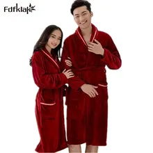 Женский халат фланелевый Халат feminino зимние теплые парные халаты длинная ночная рубашка халат розовый/красный Q775