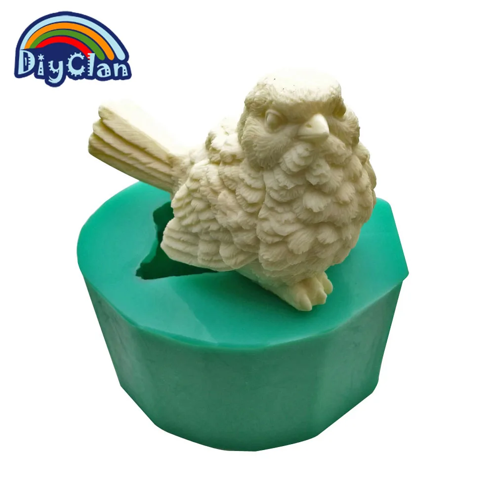

New arrival (1pc/lot) DIY silicone molds for cake pudding jelly soap molds 3D Owl salt sculpture ice sculpture chocolate mould