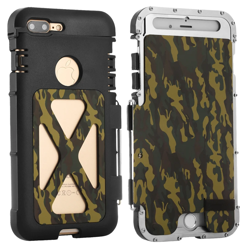 

Luxury Doom Armor Dirt Shock Life Metal Aluminum Cell Phone Case For IPhone 7 4.7" Armor King Iron Man Steel Cover R-just