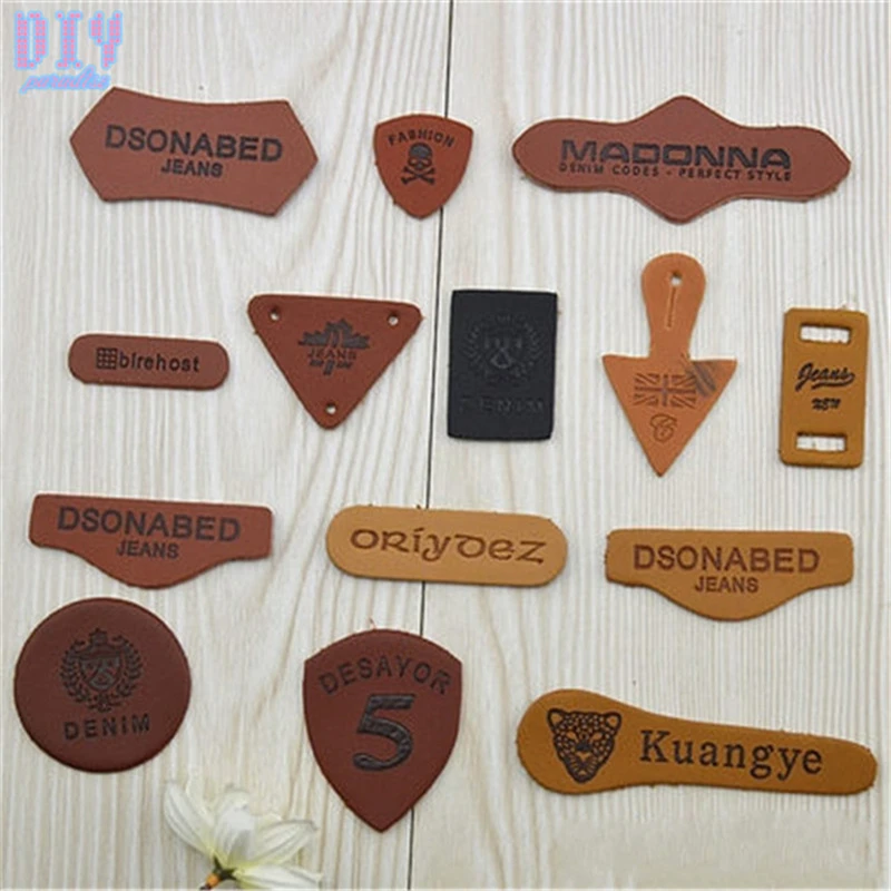 Fashion 70pcs Letter Number PU leather Garment Labels Tag ...