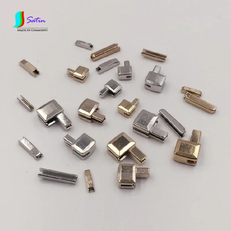 Silvery/golden Single Open Metal 8/10 Zipper Box Retainer,DIY Zipper