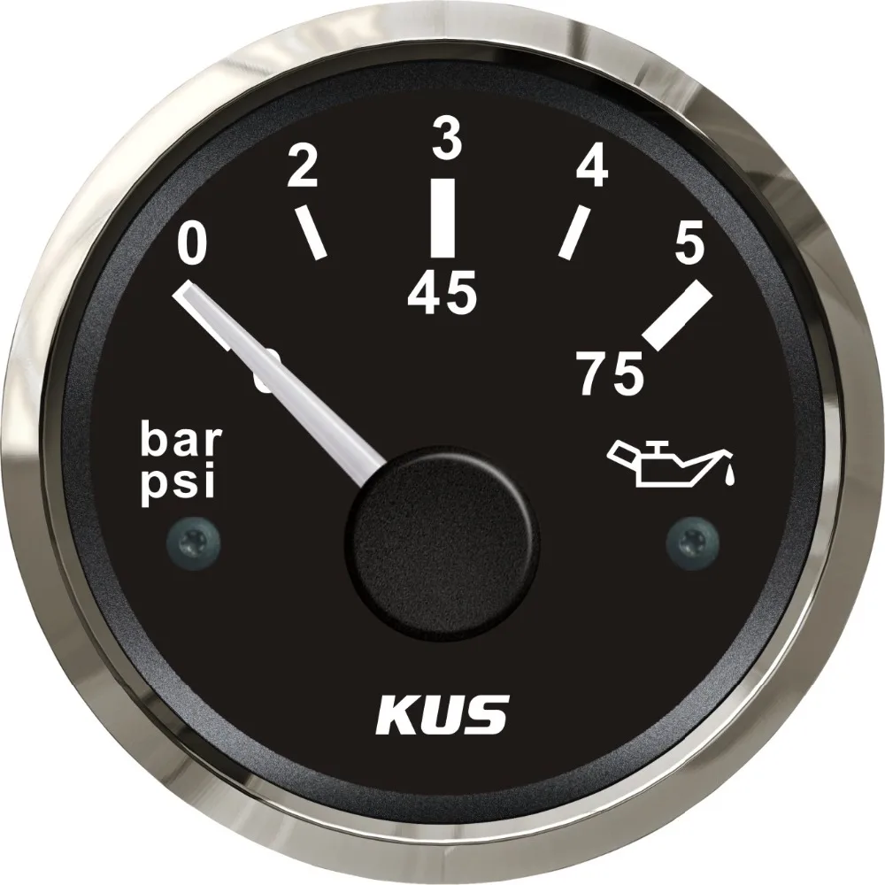 

KUS 52mm Universal Boat Engine Oil Pressure Gauge 5Bar 75PSI Marine Outboard Inboard Motor Generator