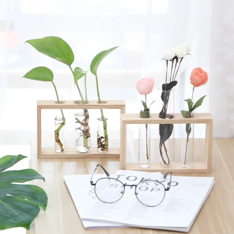 

Glass Flower Vase Tube Bottle Hydroponic Terrarium Container Flower Holder Decor for Bedroom Living Room Home Decor