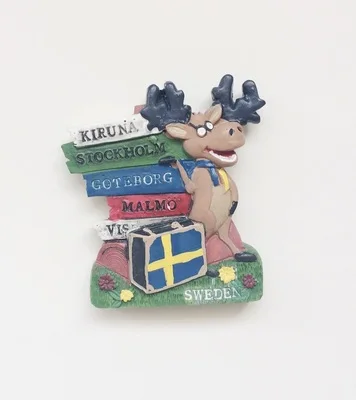Новое поступление, туристический сувенир в Швеции, животное, лошадь, лось, магниты на холодильник, магнитные наклейки, подарки для домашнего декора