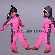 Детская одежда для катания на лыжах, теплая и водонепроницаемая одежда для девочек, зимняя верхняя одежда на 30 градусов ниже нуля