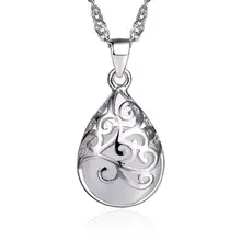 Горячий лунный камень, опал, капля воды, тотемная подвеска, Ожерелье 45 см, цепочка в коробке, колье для женщин, 925 пробы, Серебряное ювелирное изделие, медальон SAN1