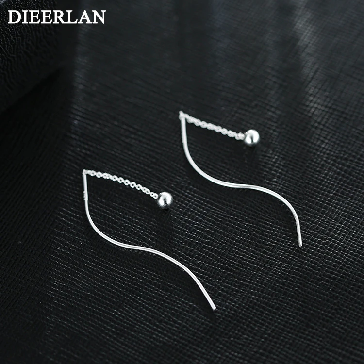 Простой бренд, 925 пробы, Серебряные длинные серьги с шариками для женщин, горячая мода, Стерлинговое Серебро-ювелирные изделия, brinco brincos bijoux