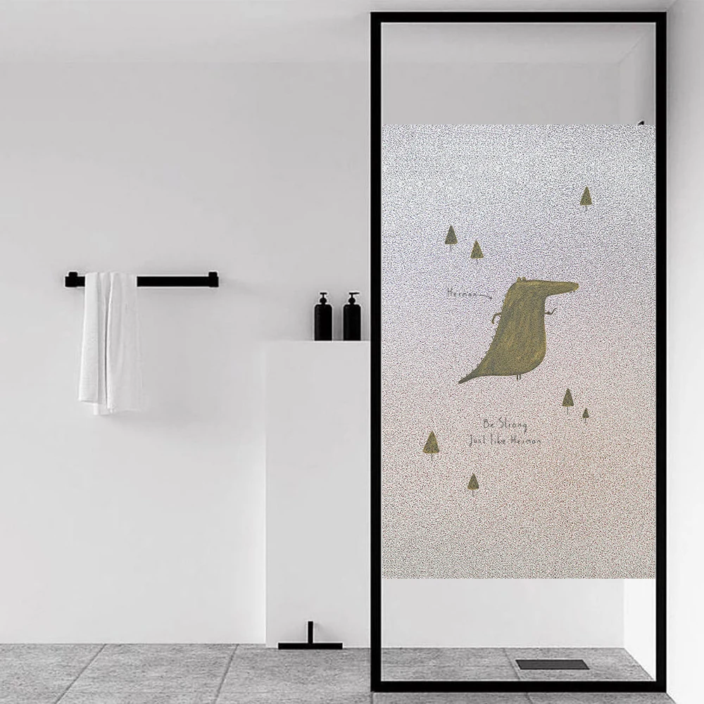 XXWW Window Film Decorative Glass Sticker Static Cling Privacy Frosted Office Bathroom Be Strong Shop Bedroom No Glue | Дом и сад