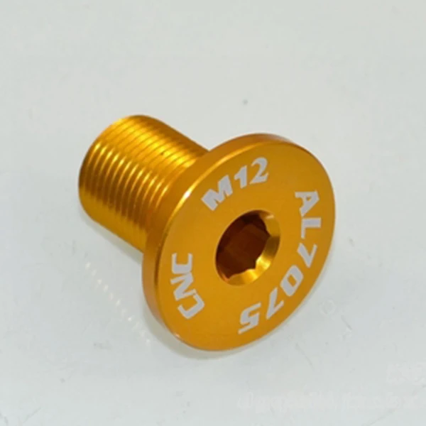 M12 gold Silverock 7075 Нижний Кронштейн BB крышка чашки болт рукоятки M12 M15 M18 M20 дорожный MTB велосипед передняя Звездочка шатун крепежный болт - Цвет: M12 gold